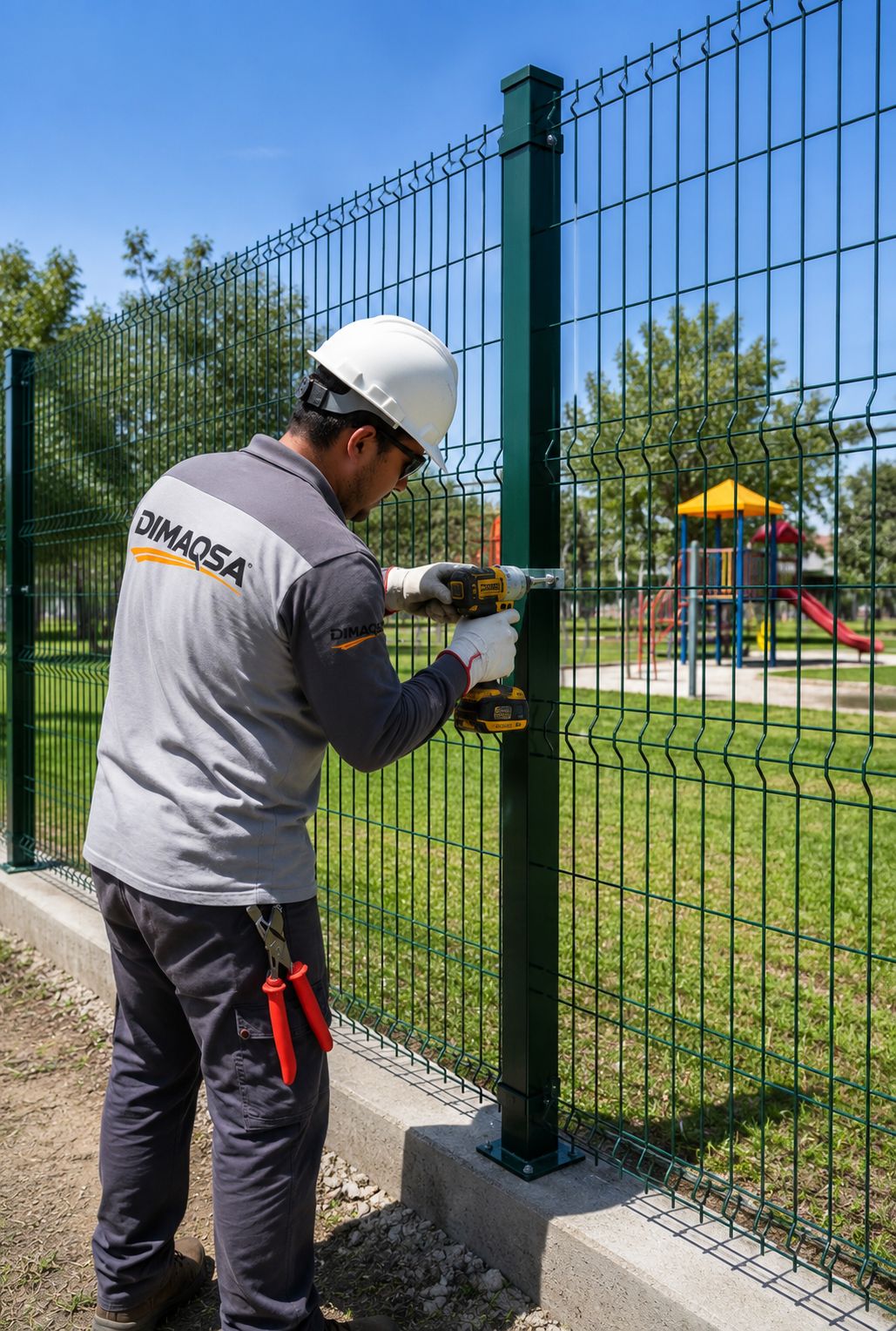 Instalación profesional de reja de acero clásica DIMAQSA en Querétaro