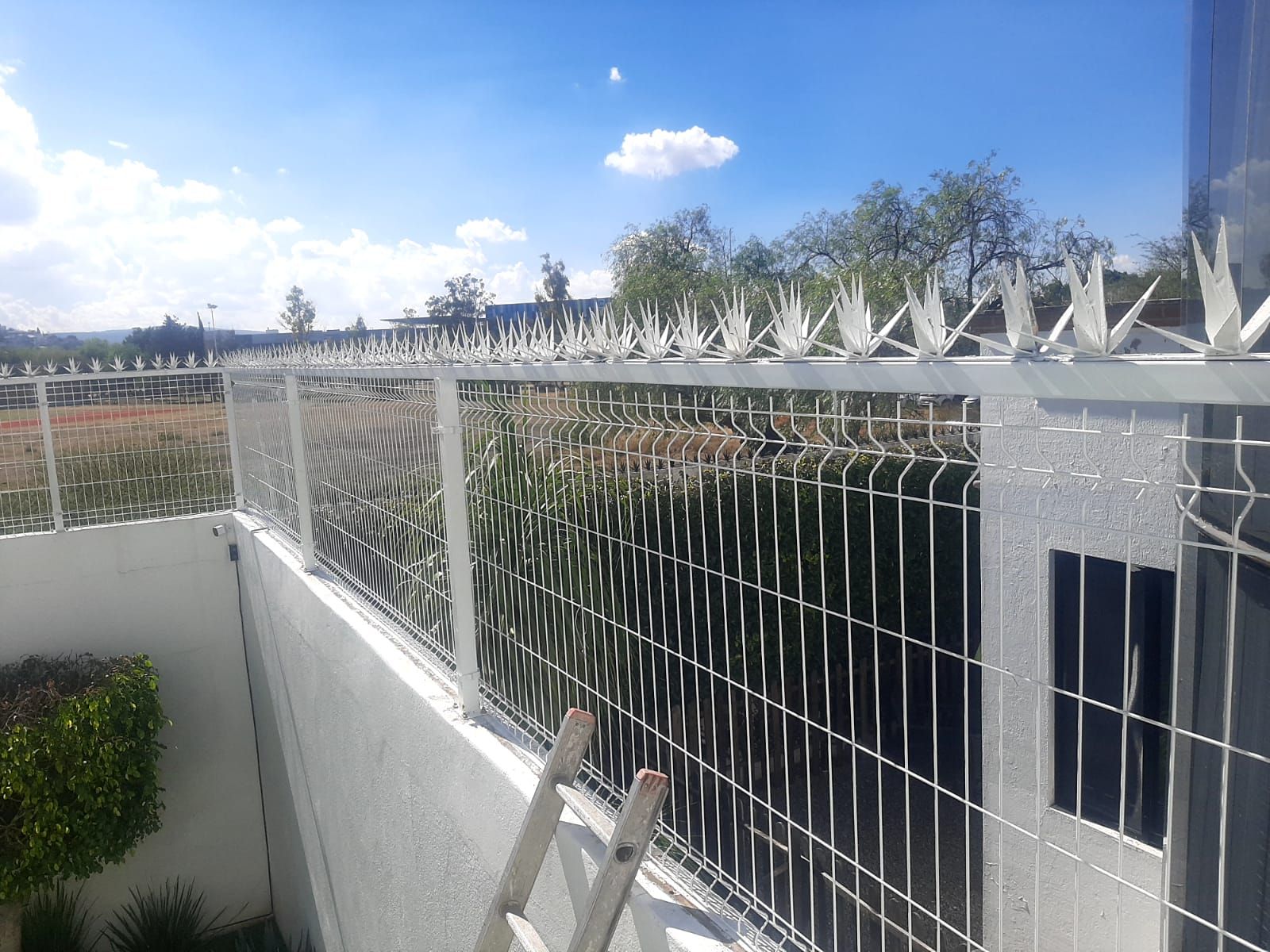 Reja de acero clásica instalada en azotea con protección anti-escalo