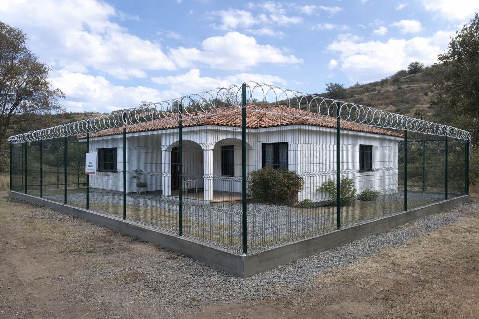 Reja de acero clásica perimetral en propiedad residencial